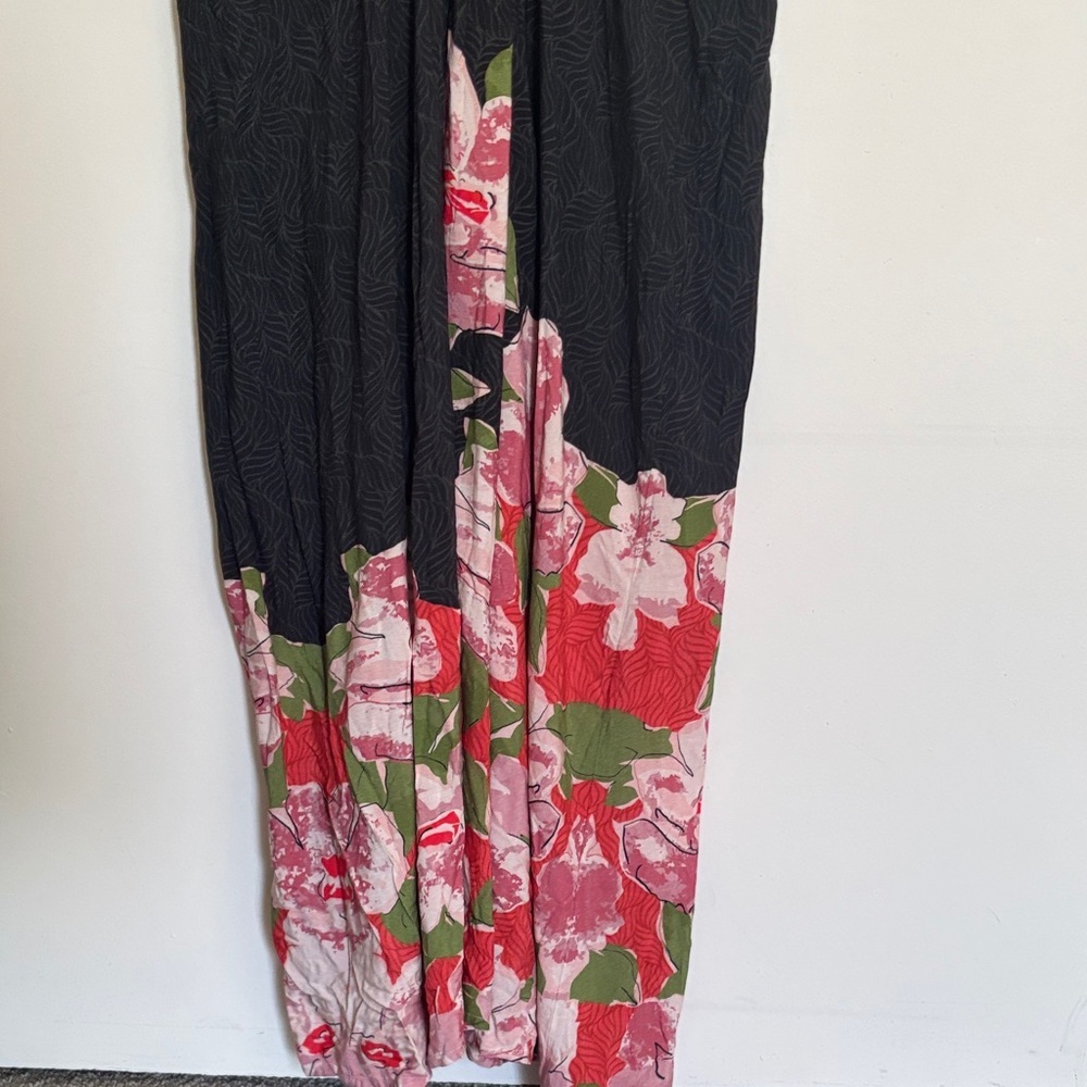 Anthropologie Black Floral Kimono Dress - Picture 3 of 10